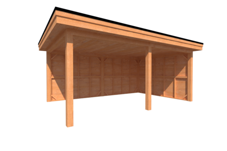 Houten veranda plat dak 550 x 350cm Houten veranda plat dak 550 x 350cm