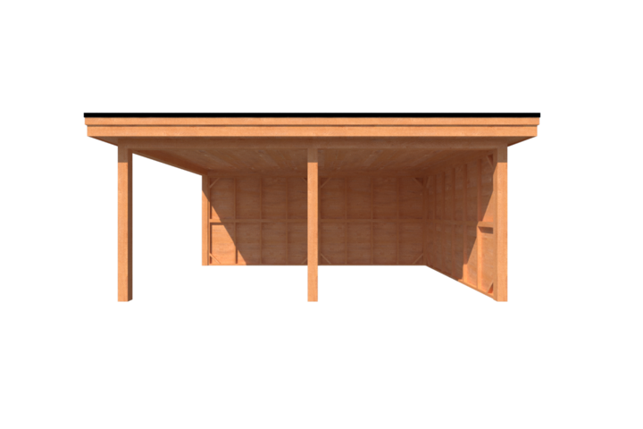 Houten veranda plat dak 550 x 400cm