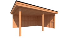 Houten veranda plat dak 550 x 400cm