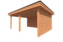 Houten veranda plat dak 550 x 400cm