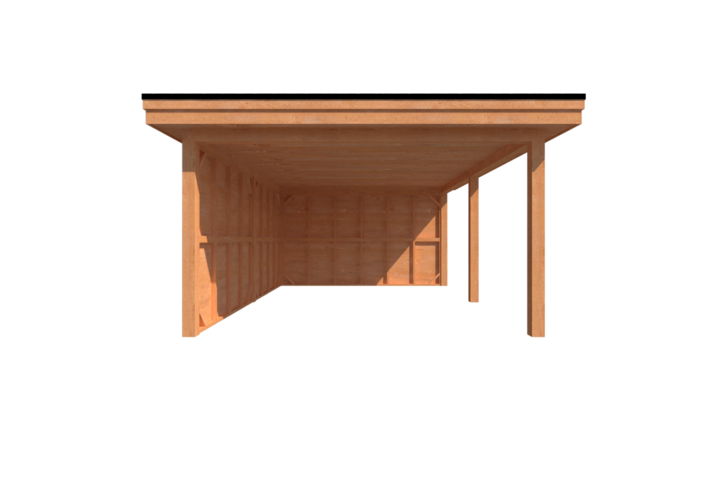 Houten veranda plat dak 550 x 400cm