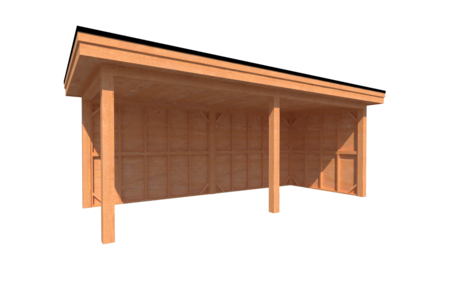 Houten veranda plat dak 600 x 250cm