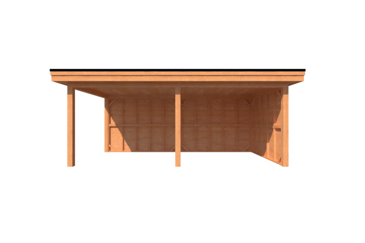 Houten veranda plat dak 600 x 300cm