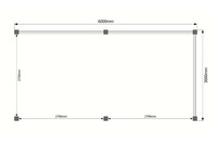Houten veranda plat dak 600 x 300cm