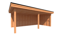 Houten veranda plat dak 600 x 300cm