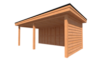 Houten veranda plat dak 600 x 300cm