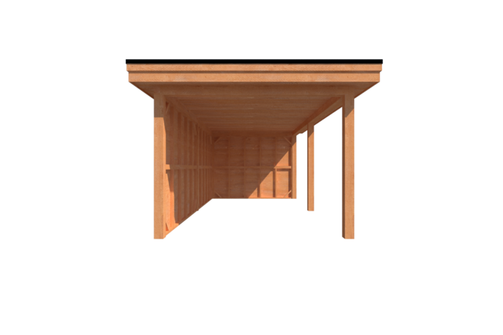 Houten veranda plat dak 600 x 300cm