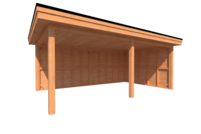 Houten veranda plat dak 600 x 350cm