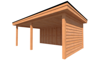 Houten veranda plat dak 600 x 350cm