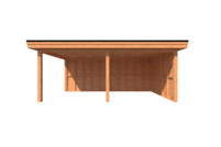 Houten veranda plat dak 600 x 350cm