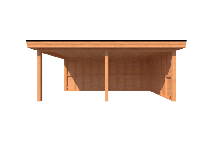 Houten veranda plat dak 600 x 350cm