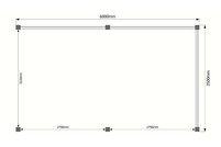 Houten veranda plat dak 600 x 350cm