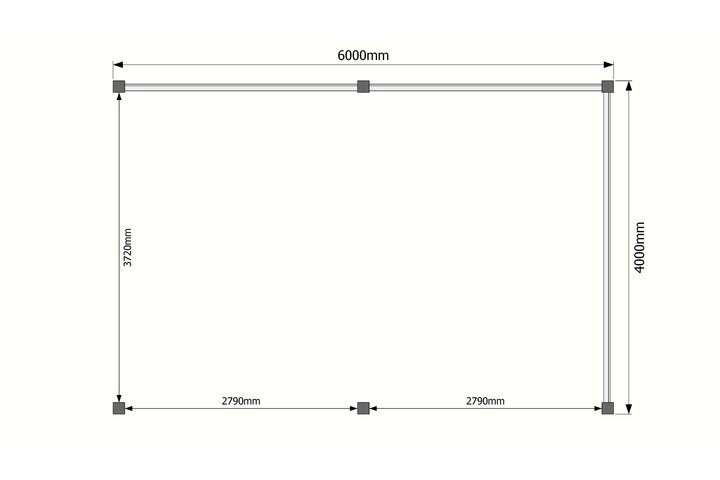 Houten veranda plat dak 600 x 400cm Houten veranda plat dak 600 x 400cm
