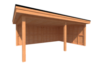 Houten veranda plat dak 600 x 400cm Houten veranda plat dak 600 x 400cm