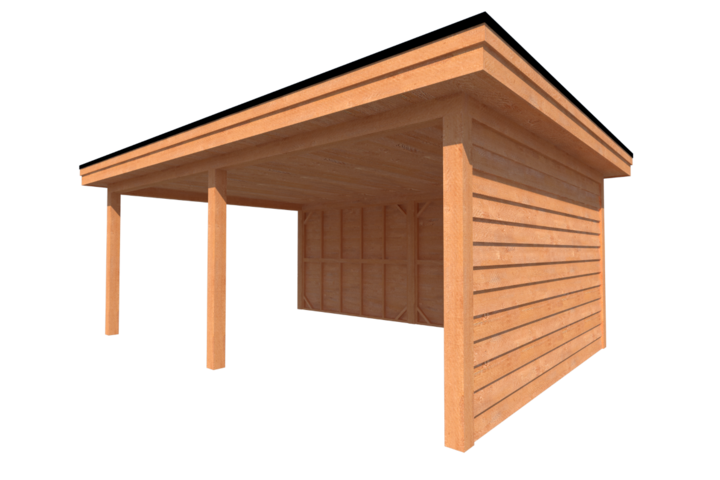 Houten veranda plat dak 600 x 400cm Houten veranda plat dak 600 x 400cm