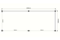 Houten veranda plat dak 650 x 250cm