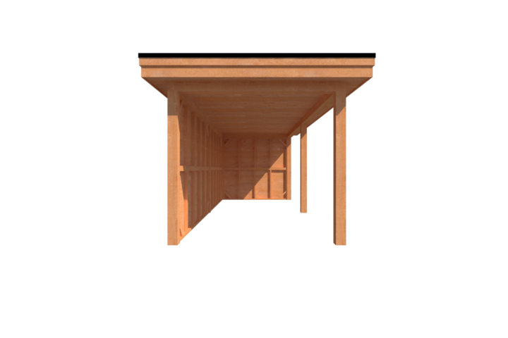 Houten veranda plat dak 650 x 250cm