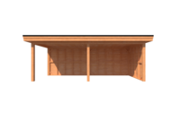 Houten veranda plat dak 650 x 250cm