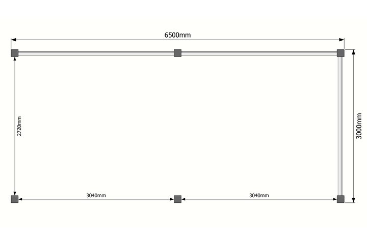 Houten veranda plat dak 650 x 300cm Houten veranda plat dak 650 x 300cm