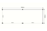Houten veranda plat dak 700 x 250cm