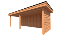 Houten veranda plat dak 700 x 250cm