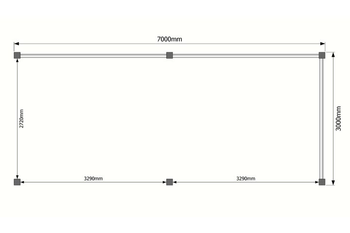 Houten veranda plat dak 700 x 300cm Houten veranda plat dak 700 x 300cm