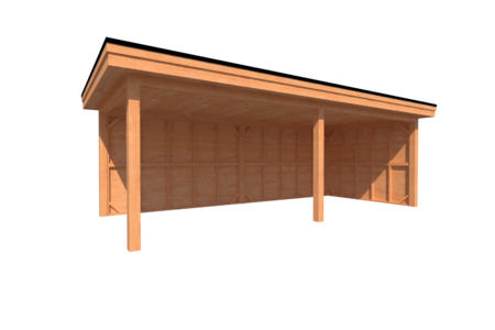 Houten veranda plat dak 700 x 300cm