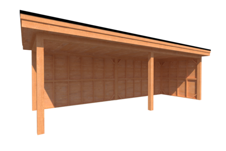 Houten veranda plat dak 750 x 250cm Houten veranda plat dak 750 x 250cm