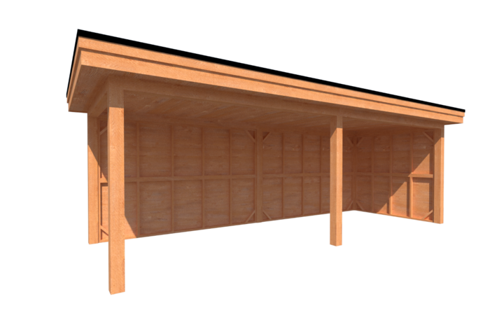 Houten veranda plat dak 700 x 250cm
