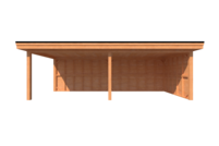 Houten veranda plat dak 750 x 300cm