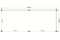 Houten veranda plat dak 750 x 300cm
