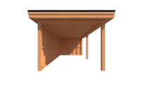 Houten veranda plat dak 750 x 300cm