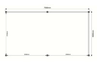 Houten veranda plat dak 750 x 400cm