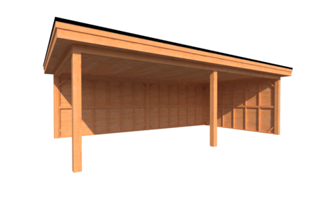 Houten veranda plat dak 750 x 400cm Houten veranda plat dak 750 x 400cm