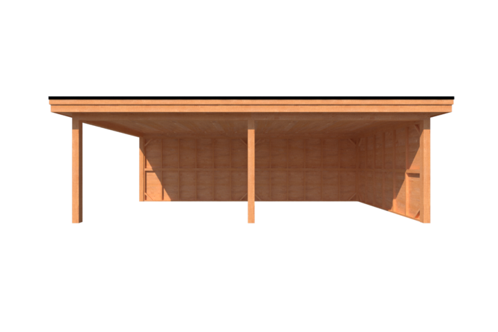 Houten veranda plat dak 750 x 400cm