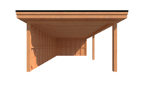 Houten veranda plat dak 750 x 400cm