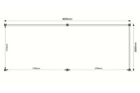 Houten veranda plat dak 800 x 300cm Houten veranda plat dak 800 x 300cm