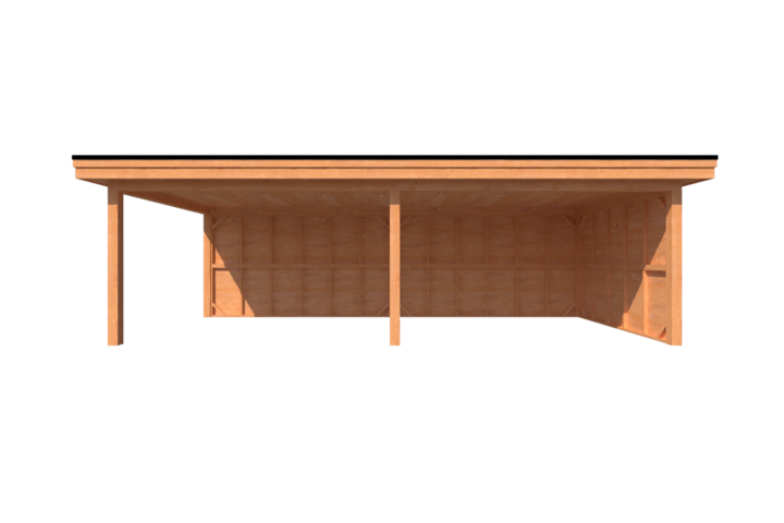 Houten veranda plat dak 800 x 350cm