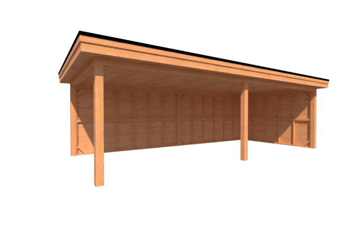 Houten veranda plat dak 800 x 350cm