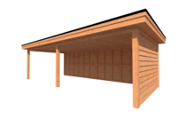 Houten veranda plat dak 800 x 350cm