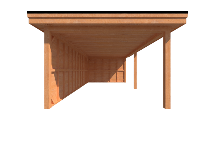 Houten veranda plat dak 800 x 350cm