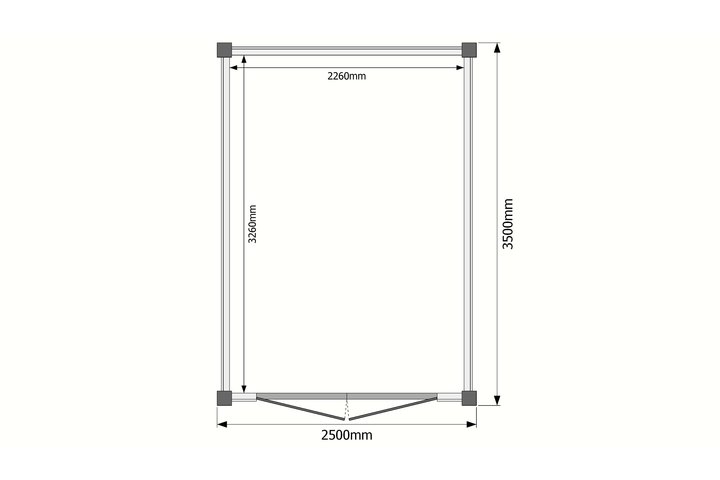 Tuinhuis plat dak 250 x 350cm Tuinhuis plat dak 250 x 350cm
