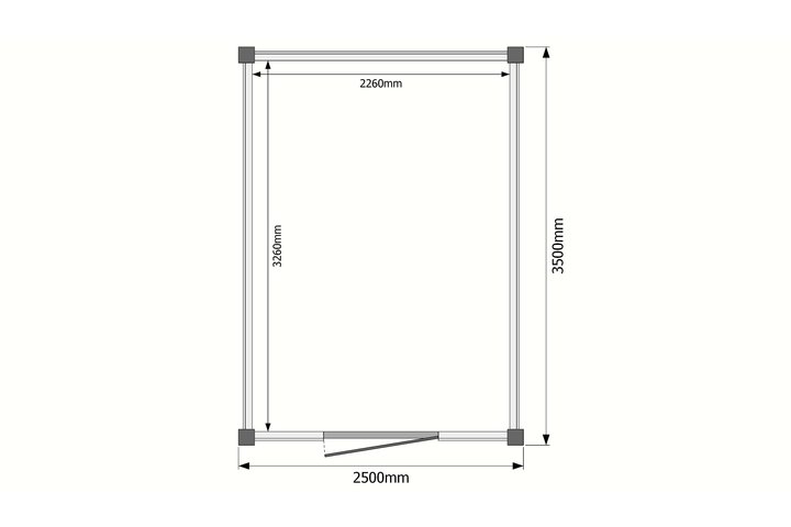 Tuinhuis plat dak 250 x 350cm Tuinhuis plat dak 250 x 350cm