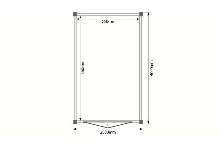 Tuinhuis plat dak 250 x 400cm Tuinhuis plat dak 250 x 400cm