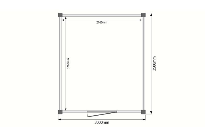 Tuinhuis plat dak 300 x 350cm Tuinhuis plat dak 300 x 350cm