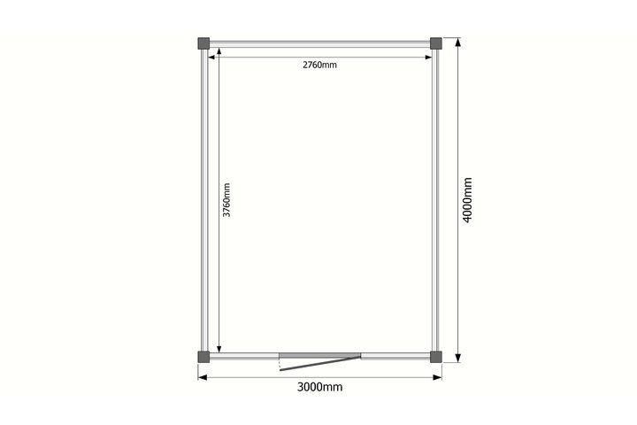 Tuinhuis plat dak 300 x 400cm