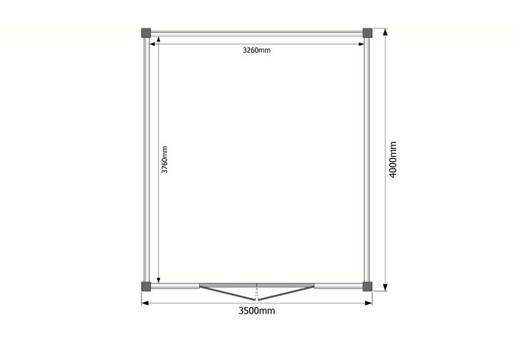Tuinhuis plat dak 350 x 400cm Tuinhuis plat dak 350 x 400cm