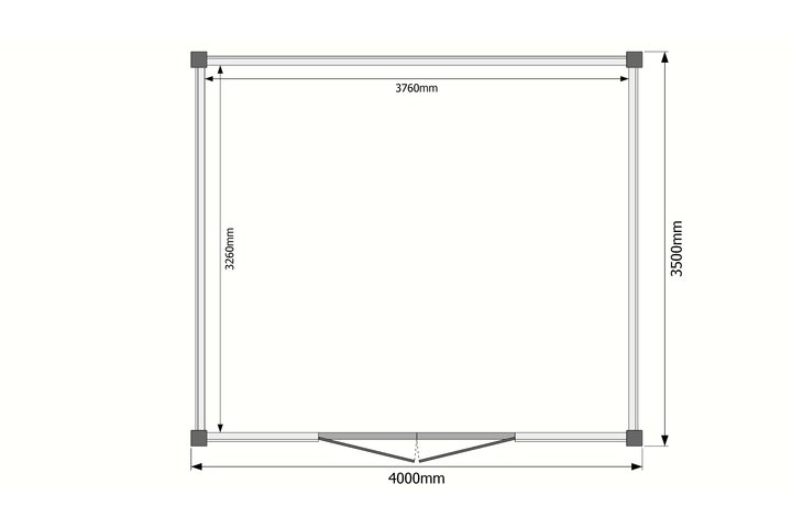 Tuinhuis plat dak 400 x 350cm Tuinhuis plat dak 400 x 350cm