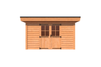 Tuinhuis plat dak 400 x 400cm