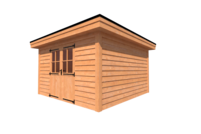 Tuinhuis plat dak 400 x 400cm